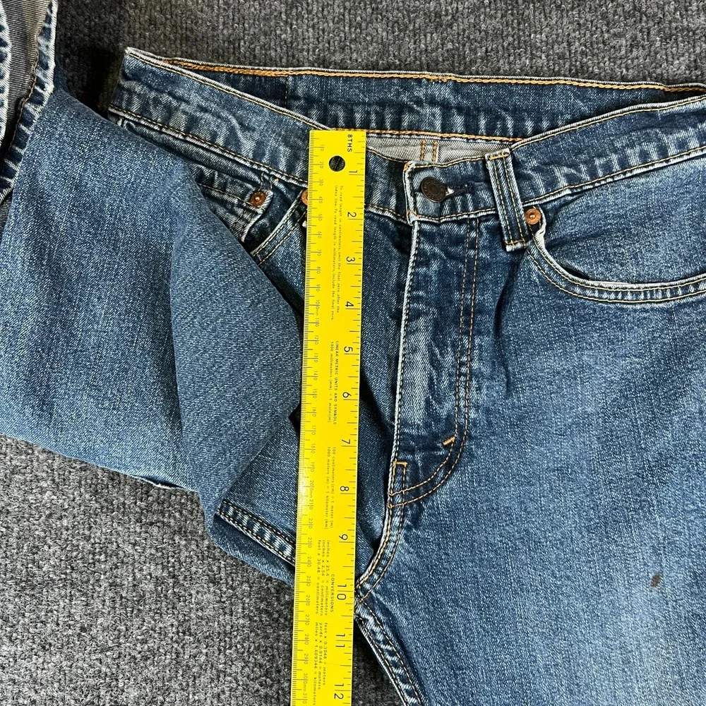 Levi's 505 Straight Jeans Mens 30x30.5 Blue Medium Wash Denim Stretch Mid Rise‎